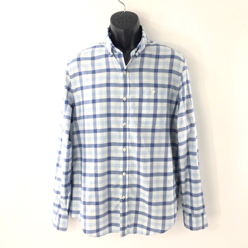 Vineyard Vines Mens Slim Longshore Casual Shirt Button Down Blue Plaid Sz M
